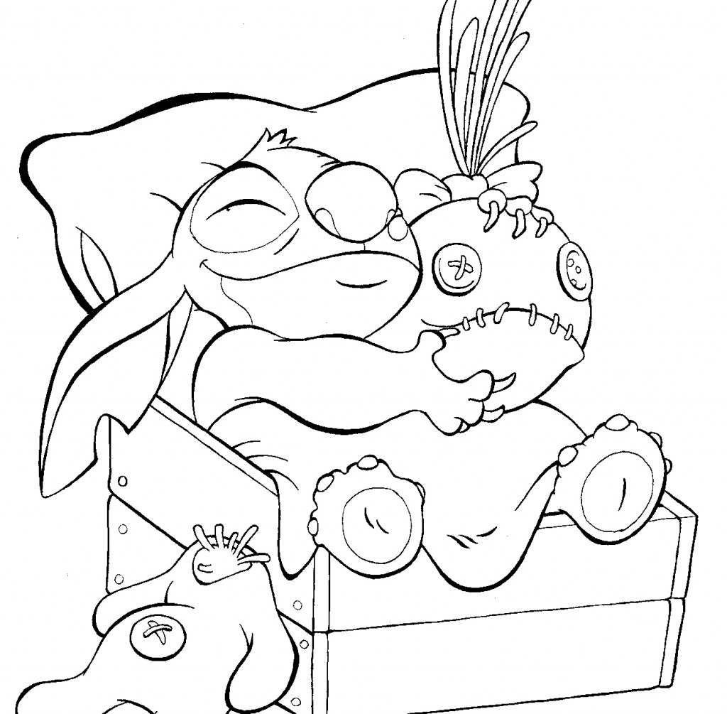 Plansa de colorat cu Lilo si Stitch 10 2